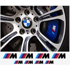 Aufkleber passend für BMW M Fenster- Bremssattel- Spiegel Aufkleber - 8 Stück im Set