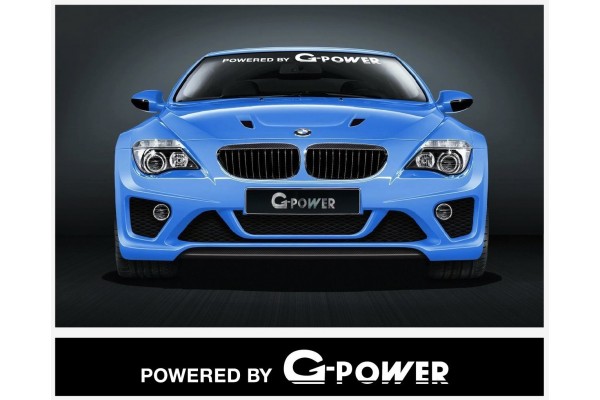 Decal to fit BMW Powered by G Power windscreen decal