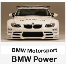 Decal to fit BMW Motorsport windscreen decal + BMW Power windscreen set