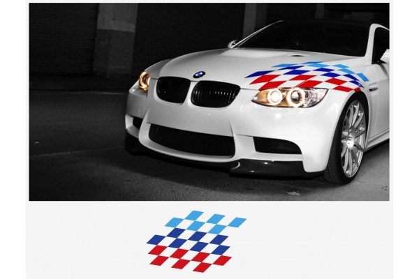 Aufkleber passend für BMW M Performance Flagge Aufkleber Haubenaufkleber