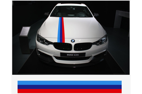 Aufkleber passend für BMW M Performance M Streifen Aufkleber Haubenaufkleber 15cm x 125cm