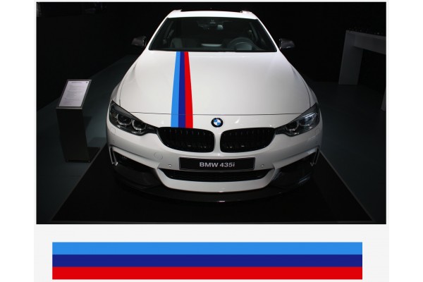 Aufkleber passend für BMW M Performance M Streifen Aufkleber Haubenaufkleber 15cm x 200cm