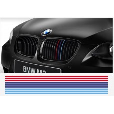 Aufkleber passend für BMW M Performance M Streifen Aufkleber Grill Kühlergrill 22cm 12Stk  Satz