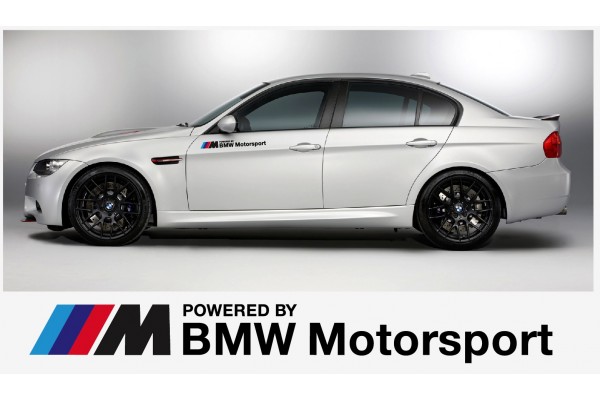 Aufkleber passend für BMW Powered by BMW Motorsport Aufkleber Seitenaufkleber  2Stk  Satz