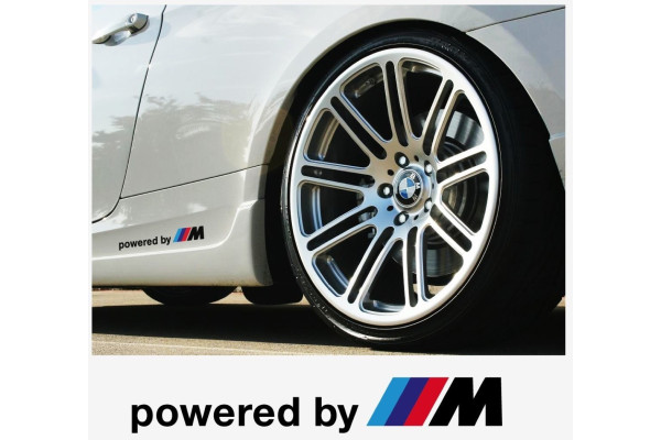 Aufkleber passend für BMW Powered by M Aufkleber Seitenaufkleber 200mm 2Stk  Satz