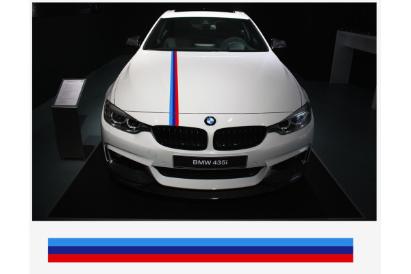 Aufkleber passend für BMW M Performance M Streifen Aufkleber Haubenaufkleber 10cm x 125cm