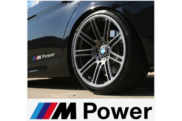 Aufkleber passend für BMW M Power Aufkleber Seitenaufkleber 190mm 2Stk  Satz