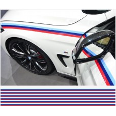 Aufkleber passend für BMW M Streifen Aufkleber Akzent Streifen 200cm x 12mm 6Stk. Satz