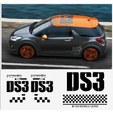 Aufkleber passend für Citroen Sport DS3 Dachaufkleber Seitenaufkleber Aufkleber Satz 5 Stk. Satz