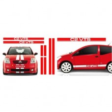 Decal to fit Citroen C2 VTS racing stripe Racing Stripes decal Komplet set 5 pcs.