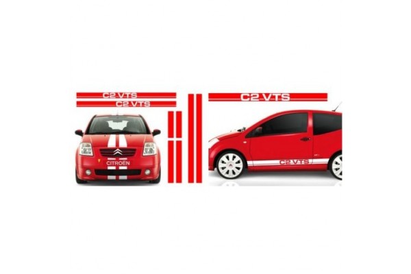 Decal to fit Citroen C2 VTS racing stripe Racing Stripes decal Komplet set 5 pcs.