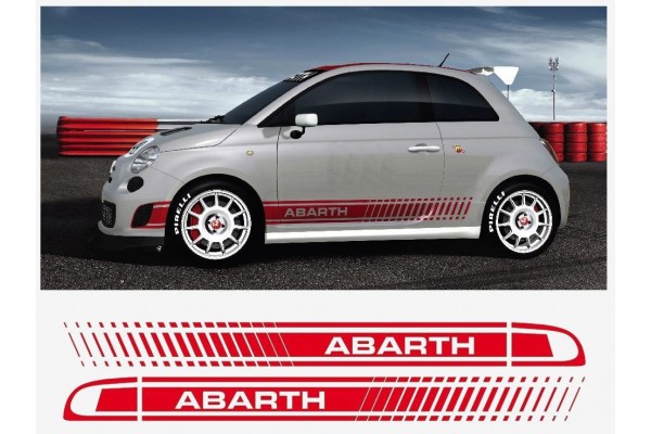 Aufkleber passend für Fiat 500 Assetto Corsa Seitenaufkleber Aufkleber Abarth 2 Stk. Satz