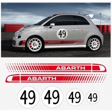 Aufkleber passend für Fiat 500 Assetto Corsa Aufkleber Abarth 6 Stk. Komplett Satz