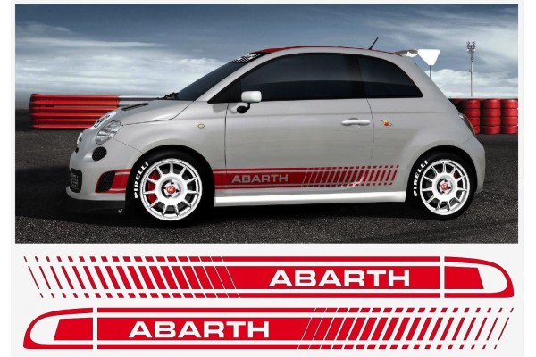 Aufkleber passend für Fiat 500 Assetto Corsa Aufkleber Abarth 4 Stk. Satz