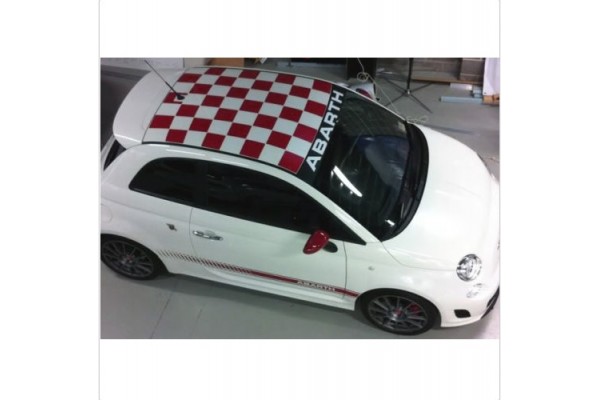 Decal to fit Fiat 500 side decal - roof - Scheibe decal Abarth 5 pcs. whole set