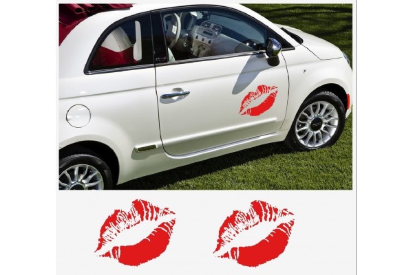 Aufkleber passend für Fiat 500 küssen kiss Seitenaufkleber Aufkleber Satz 50cm