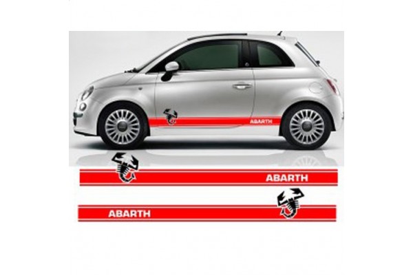 Aufkleber passend für Fiat 500 Abarth Seitenaufkleber Aufkleber Satz 2 Stk. 180 cm