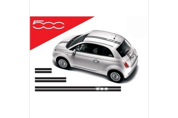 Decal to fit Fiat 500 windscreen roof decal set Abarth 3 pcs.