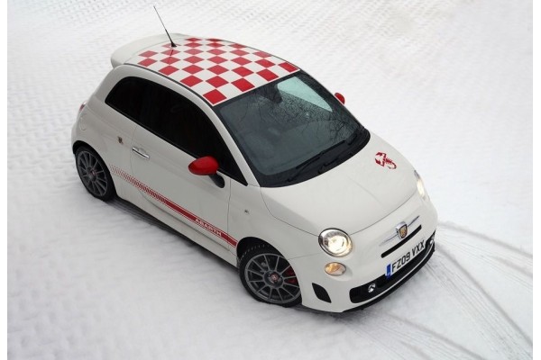 Aufkleber passend für Fiat 500 Seitenaufkleber - Dach - Hauben Aufkleber Abarth 5 Stk. Komplett Satz