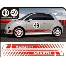 Aufkleber passend für Fiat 500 Assetto Corsa Aufkleber Abarth 6 Stk. Komplett Satz