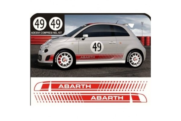 Aufkleber passend für Fiat 500 Assetto Corsa Aufkleber Abarth 6 Stk. Komplett Satz