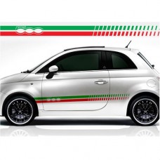 Decal to fit Fiat 500 side decal set green red