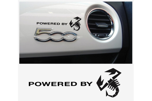Decal to fit Fiat 500 Powered by Abarth dashboard decal Skorpion Skorpio 2pcs. set