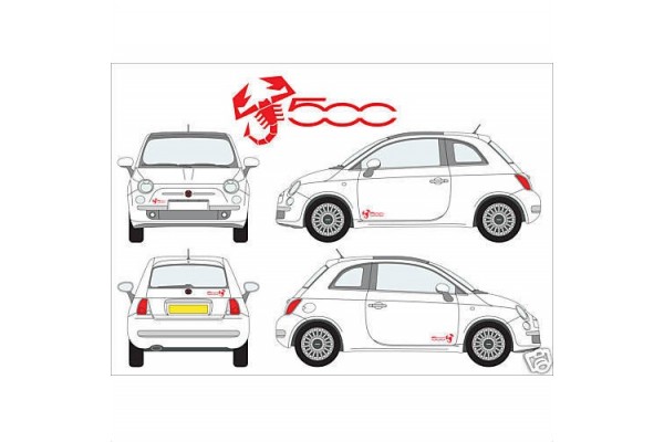 Decal to fit Fiat 500 Abarth Skorpio Skorpionen side decal 4 pcs. set