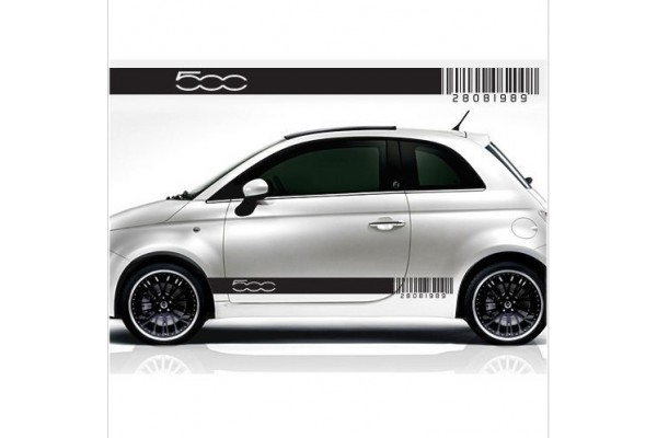 Decal to fit Fiat 500 side decal set custom number