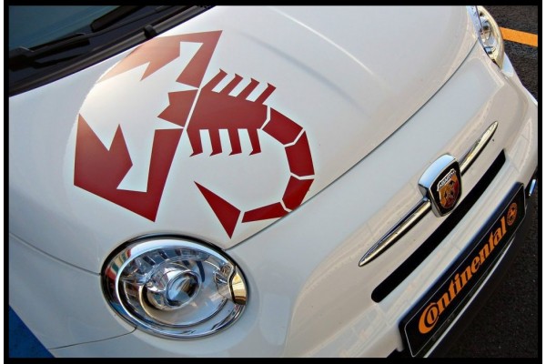 Aufkleber passend für Fiat 500 Abarth Motorhaube Aufkleber Skorpion