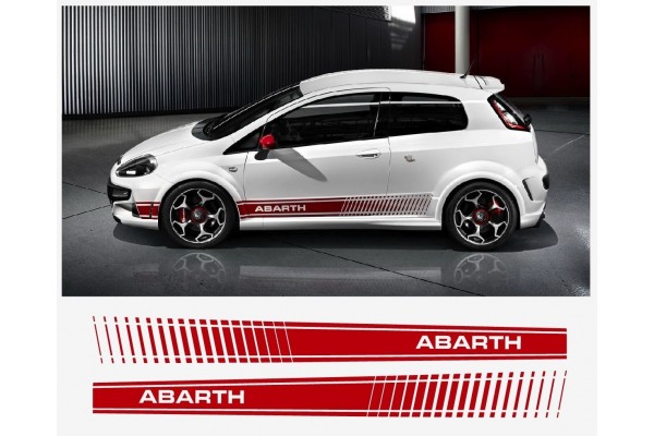 Aufkleber passend für Fiat PUNTO ABARTH EVO Look Seitenaufkleber Abarth Schriftzug180cm 2Stk. Satz