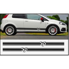 Aufkleber passend für Fiat 595 EsseEsse Seitenaufkleber Aufkleber 200cm 2Stk. Satz 500 Punto Bravo