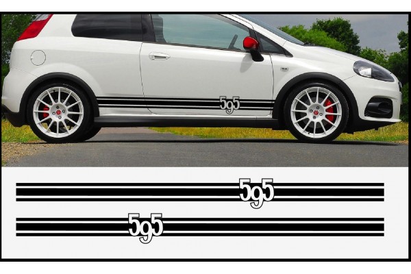 Aufkleber passend für Fiat 595 EsseEsse Seitenaufkleber Aufkleber 200cm 2Stk. Satz 500 Punto Bravo