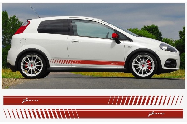 Aufkleber passend für Fiat PUNTO im ABARTH EVO Look Seitenaufkleber PUNTO Schriftzug 180cm 2Stk. Satz