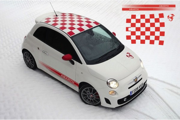 Decal to fit Fiat 500 side decal and roof decal 5 pcs. set