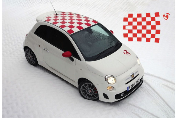 Decal to fit Fiat 500 windscreen and roof decal 2 pcs. set