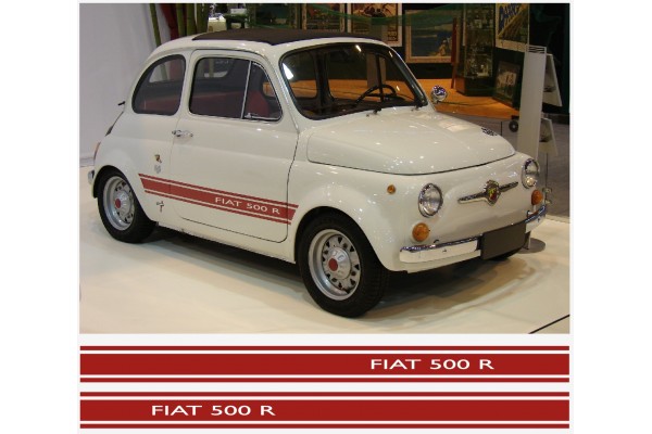 Aufkleber passend für Fiat 500 R Abarth Seitenaufkleber 2Stk. Satz