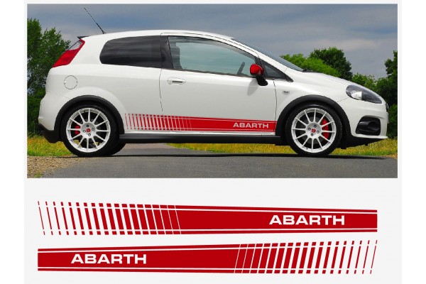 Aufkleber passend für Fiat PUNTO im ABARTH EVO Look Seitenaufkleber PUNTO Schriftzug 180cm 2Stk. Satz