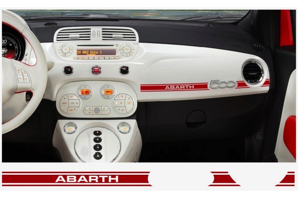 Aufkleber passend für Fiat 500 ABARTH Armatur Aufkleber 2 Stk. ABARTH