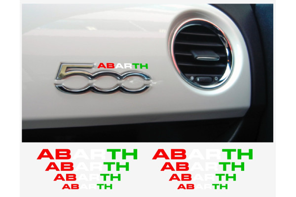 Aufkleber passend für Fiat 500 ABARTH Armatur Aufkleber 2 Stk.