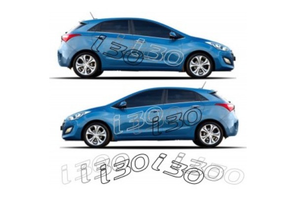 Decal to fit Hyundai i30 side decal sticker stripe kit