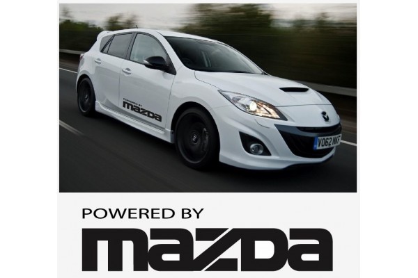 Decal to fit Powered by Mazda side decal set 800mm