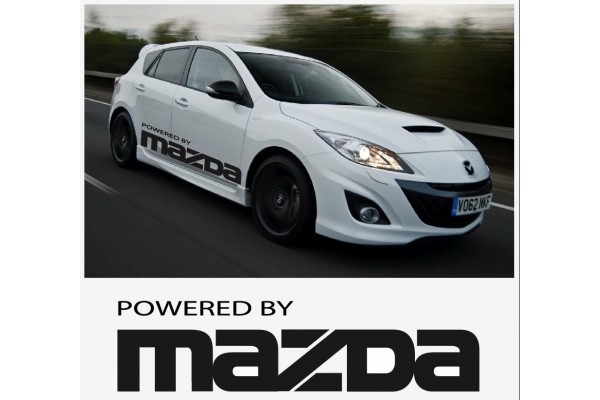 Decal to fit Powered by Mazda Turbo sport racing side decal set 1400mm