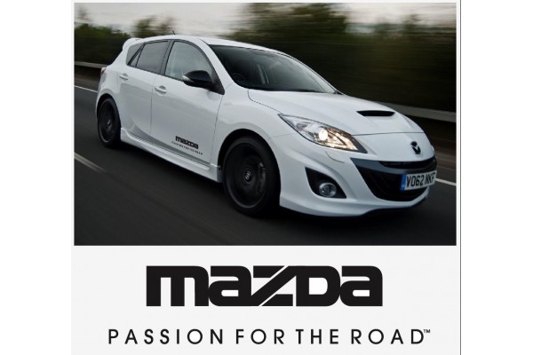 Aufkleber passend für Mazda Passion for the road Seitenaufkleber Aufkleber Satz 400mm