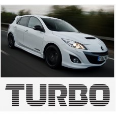 Aufkleber passend für Mazda Turbo Seitenaufkleber Aufkleber Satz 200mm