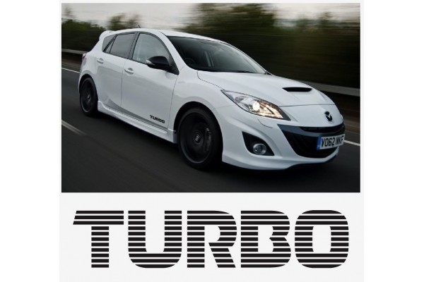 Aufkleber passend für Mazda Turbo Seitenaufkleber Aufkleber Satz 200mm