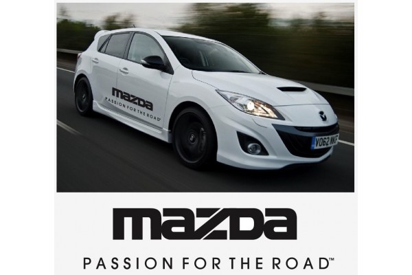 Aufkleber passend für Mazda passion for the road Seitenaufkleber Aufkleber Satz 1400mm