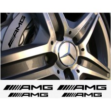 Decal to fit AMG Mercedes brake caliper decal - 4 pcs in Set - neu logo