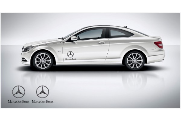 Decal to fit Mercedes Benz side decal con stelle 35cm 2 pcs. Set