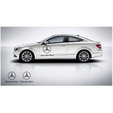 Aufkleber passend für Mercedes Benz Seitenaufkleber mir Stern logo 60cm 2Stk. Satz